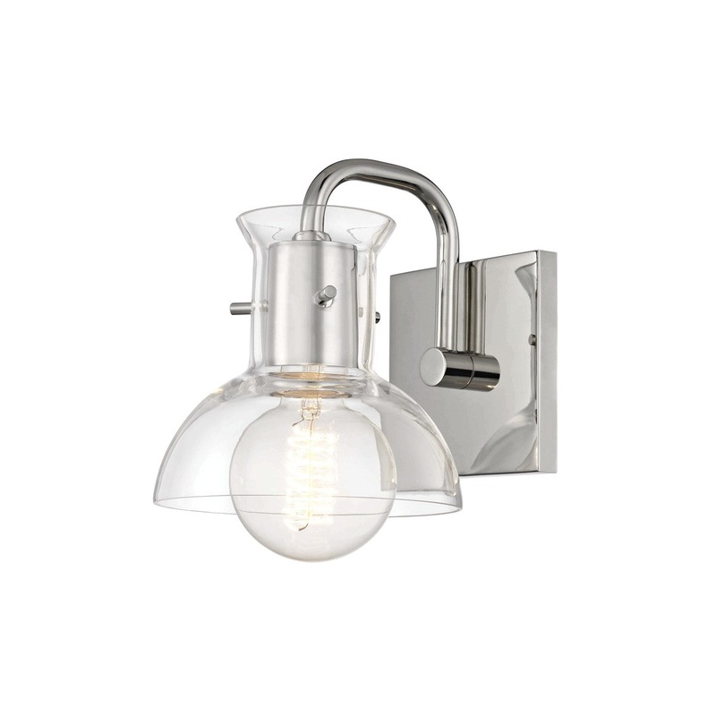 Mitzi H111301-PN Riley One Light Bath Bracket, Polished Nickel