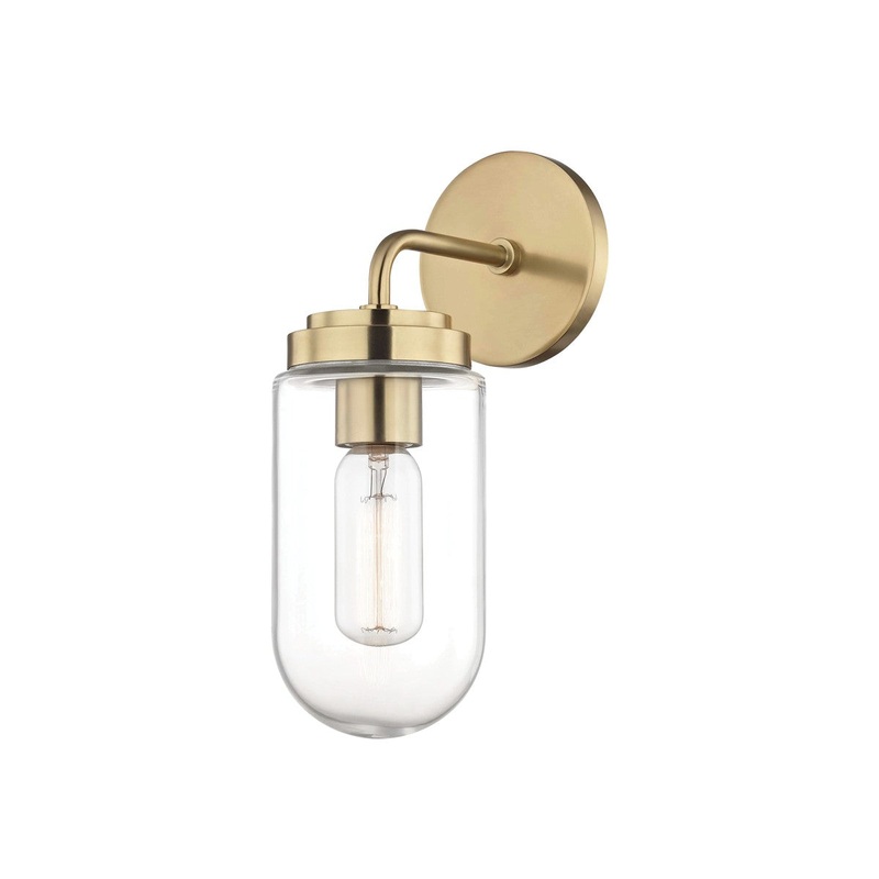 Mitzi H124101-AGB Clara One Light Wall Sconce, Aged Brass