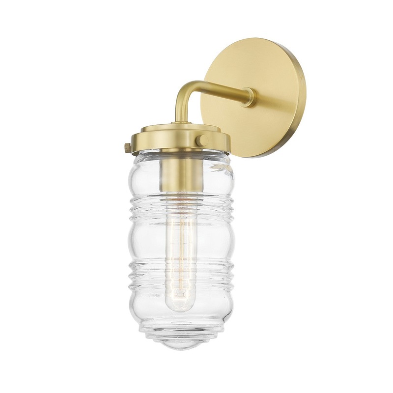 Mitzi H124301-AGB Clara One Light Bath Bracket, Aged Brass