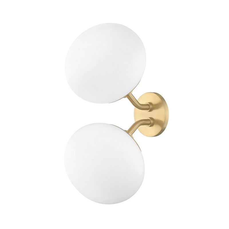 Mitzi H134102-AGB Estee Two Light Wall Sconce, Aged Brass