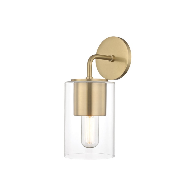 Mitzi H135101-AGB Lula One Light Wall Sconce, Aged Brass