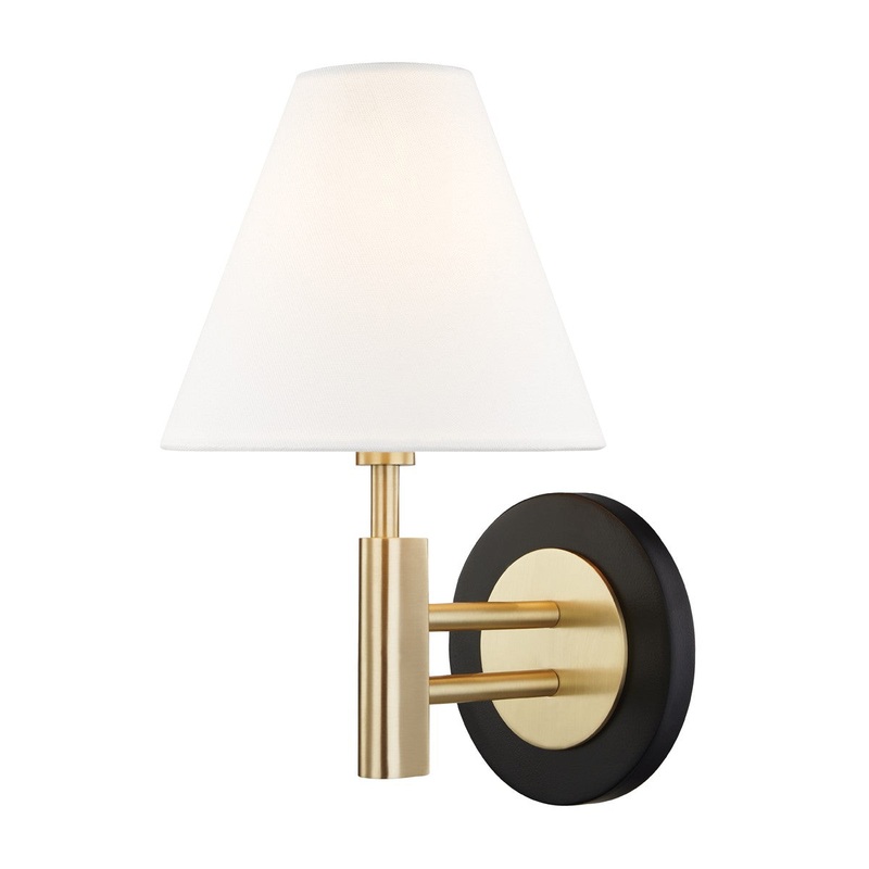 Mitzi H264101-AGB/BK Robbie One Light Wall Sconce, Aged Brass/Black