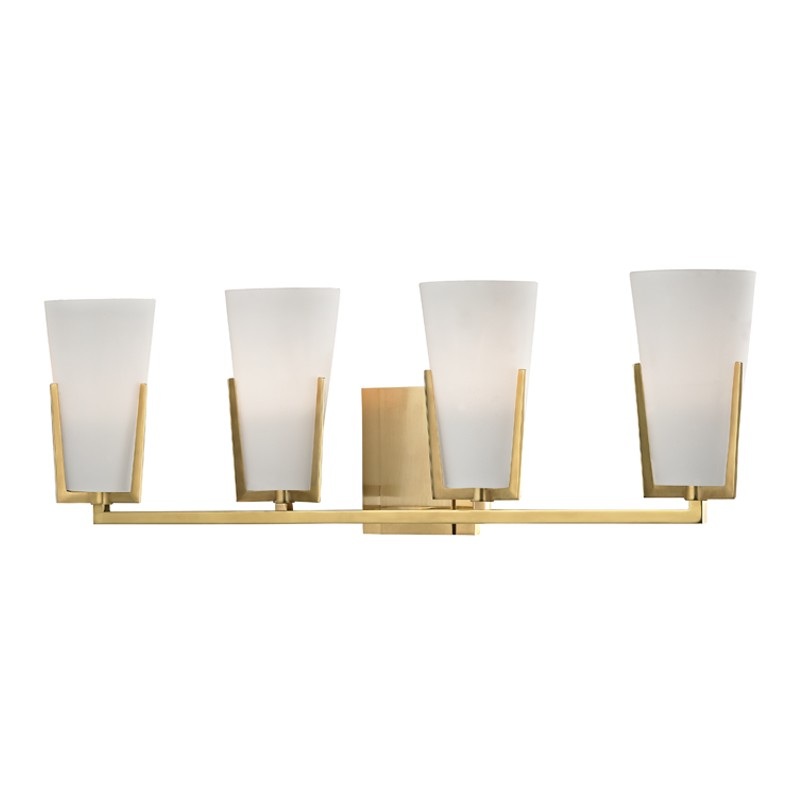 Hudson Valley 1804-AGB Upton Four Light Bath Bracket, Aged Brass (Discontinued)