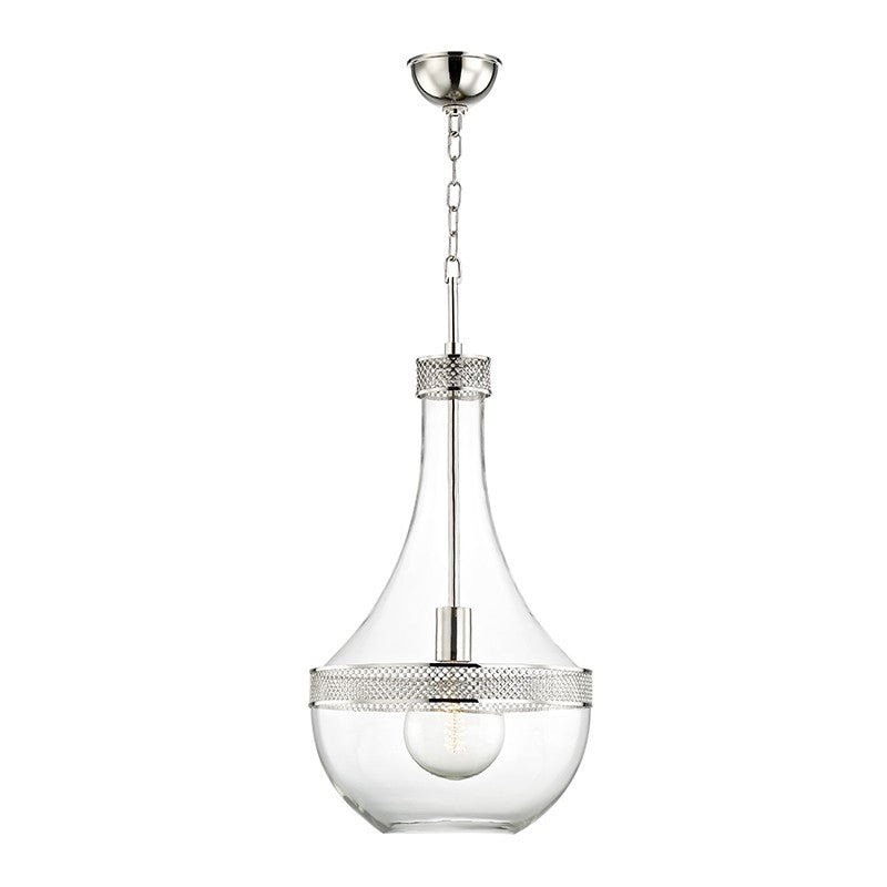 Hudson Valley 1814-PN Hagen One Light Pendant, Polished Nickel