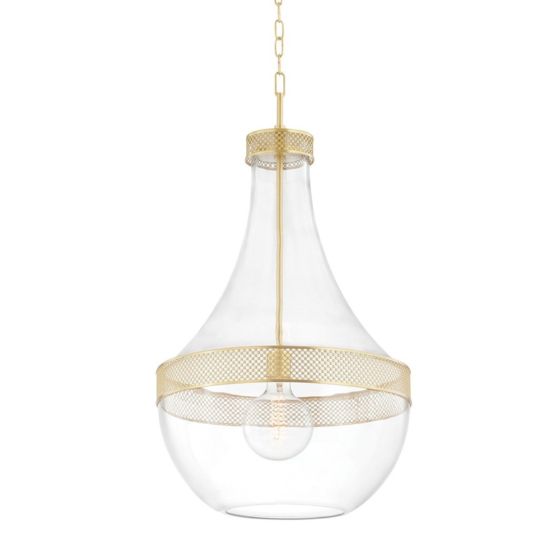 Hudson Valley 1817-AGB Hagen One Light Pendant, Aged Brass