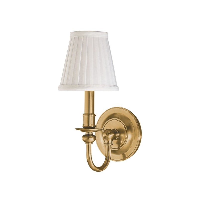 Hudson Valley 1901-AGB Beekman One Light Wall Sconce, Aged Brass