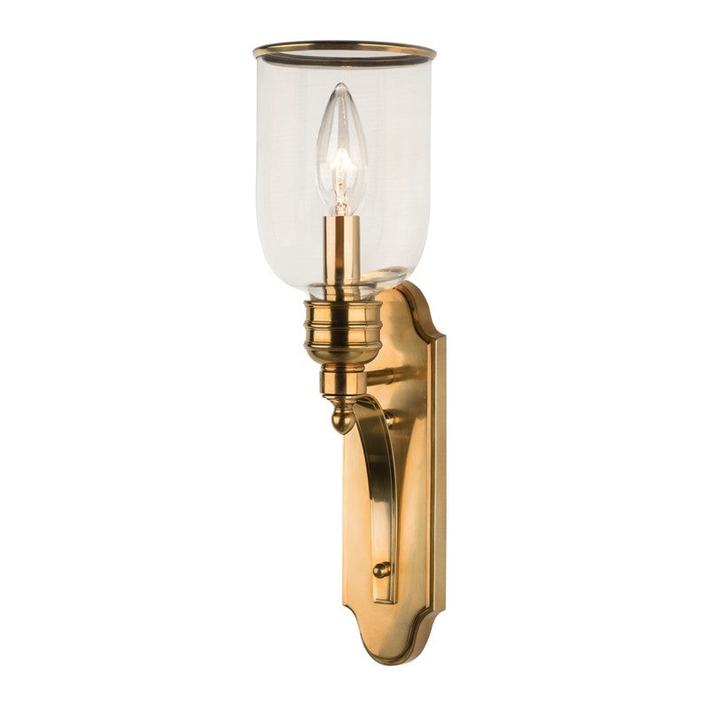 Hudson Valley 2131-AGB Beekman One Light Wall Sconce, Aged Brass (Discontinued)