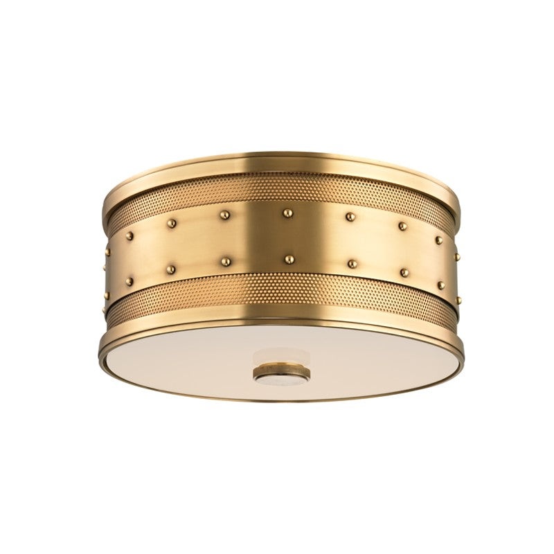 Hudson Valley 2202-AGB Gaines Two Light Flush Mount, Aged Brass