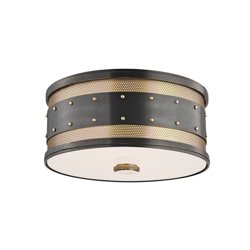 Hudson Valley 2202-AOB Gaines Two Light Flush Mount, Aged Old Bronze