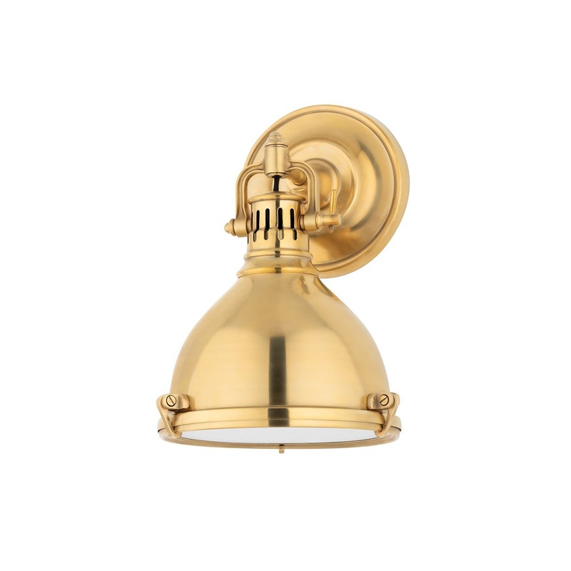 Hudson Valley 2209-AGB Pelham One Light Wall Sconce, Aged Brass (Discontinued)