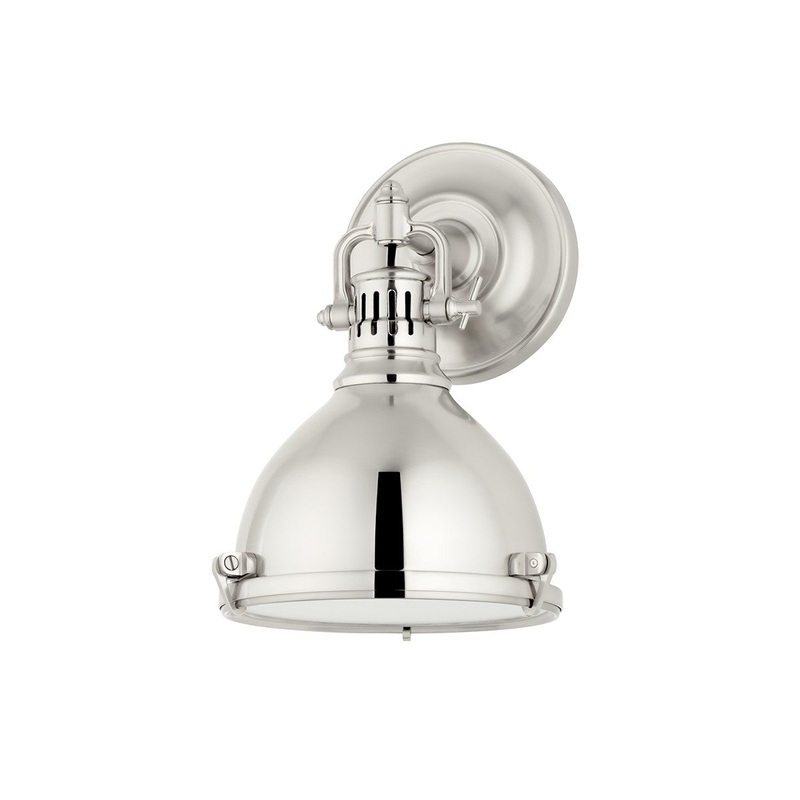 Hudson Valley 2209-PN Pelham One Light Wall Sconce, Polished Nickel (Discontinued)