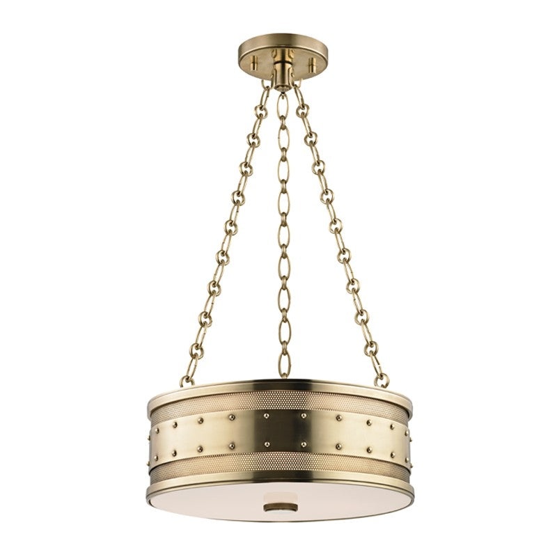 Hudson Valley 2216-AGB Gaines Three Light Pendant, Aged Brass