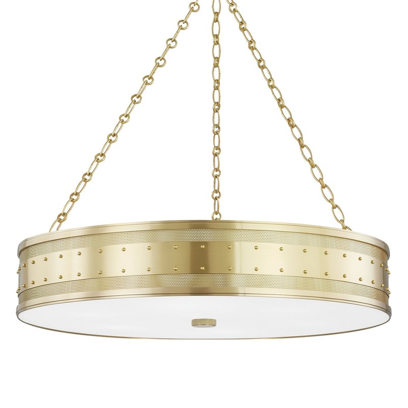 Hudson Valley 2230-AGB Gaines Six Light Pendant, Aged Brass