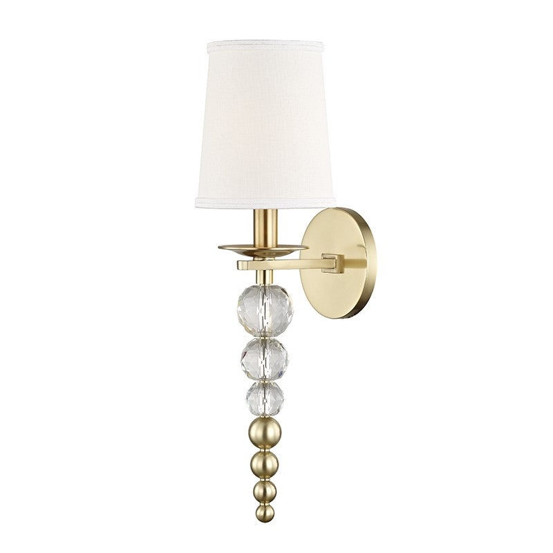 Hudson Valley 2300-AGB Persis One Light Wall Sconce, Aged Brass (Discontinued)