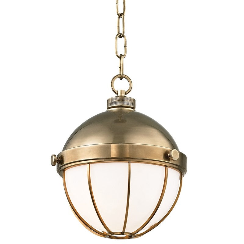Hudson Valley 2309-AGB Sumner One Light Pendant, Aged Brass