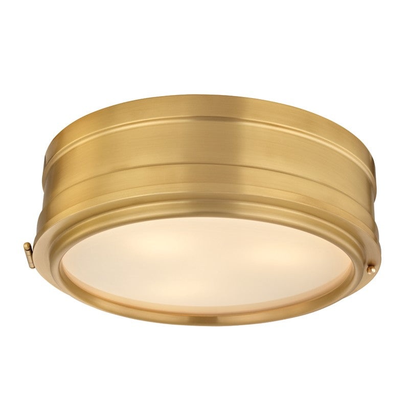 Hudson Valley 2314-AGB Rye Three Light Flush Mount, Aged Brass