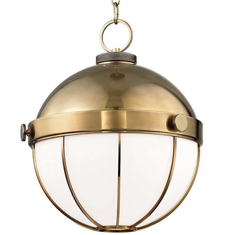 Hudson Valley 2315-AGB Sumner One Light Pendant, Aged Brass
