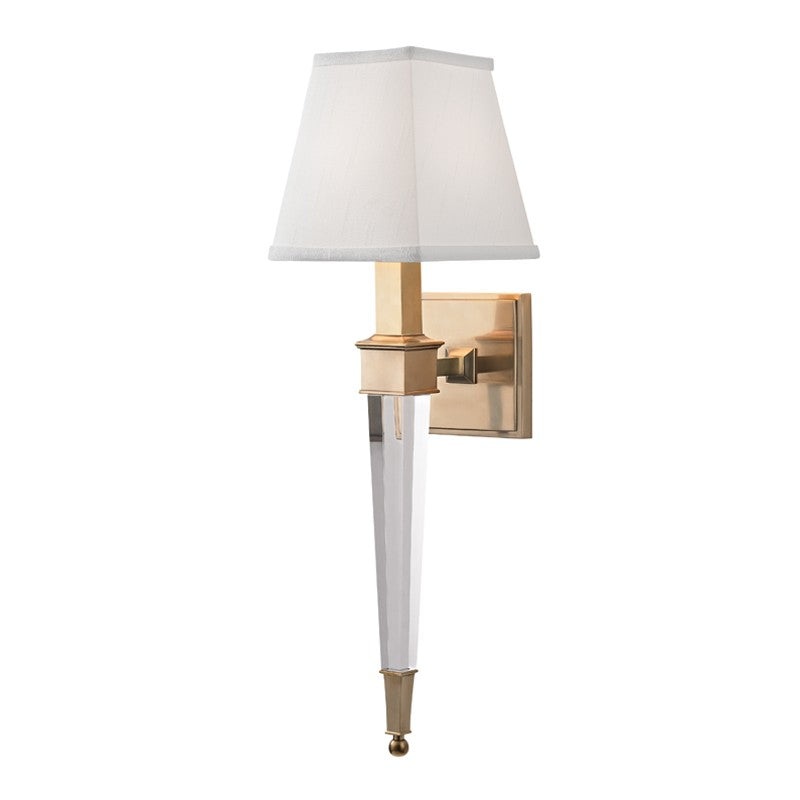 Hudson Valley 2401-AGB Ruskin One Light Wall Sconce, Aged Brass