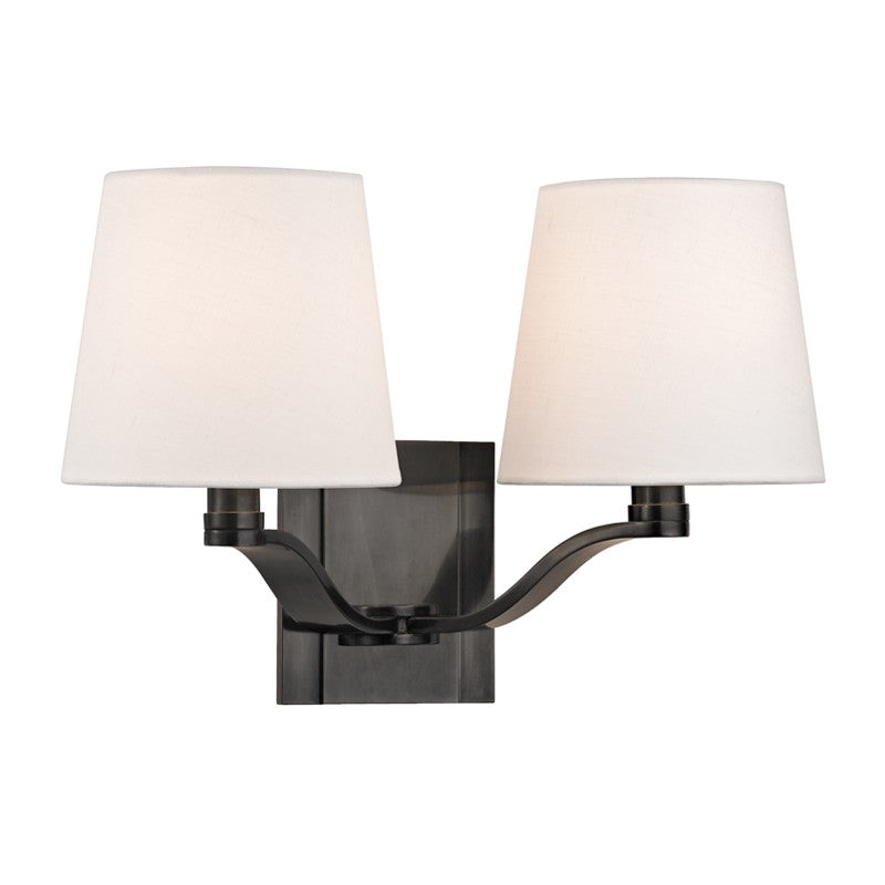 Hudson Valley 2462-OB Clayton Two Light Wall Sconce, Old Bronze (Discontinued)