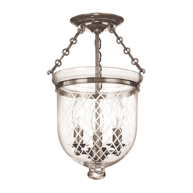 Hudson Valley 251-HN-C2 Hampton Three Light Semi Flush Mount, Historic Nickel (Discontinued)