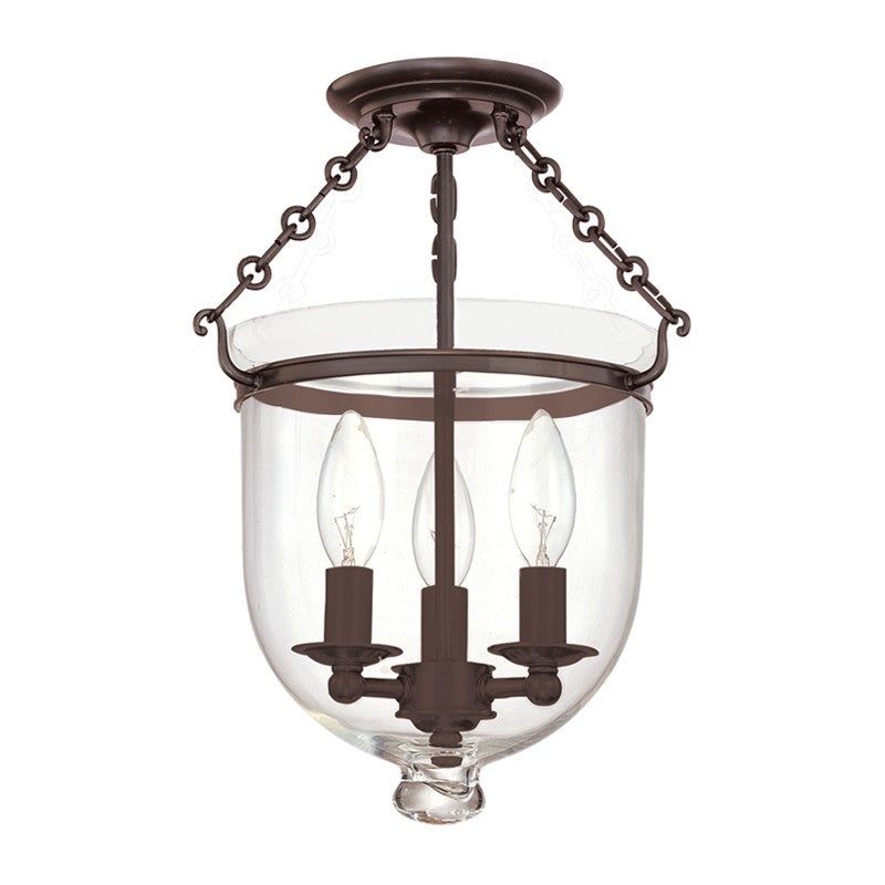 Hudson Valley 251-OB-C1 Hampton Three Light Semi Flush Mount, Old Bronze