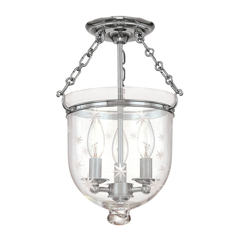 Hudson Valley 251-PN-C3 Hampton Three Light Semi Flush Mount, Polished Nickel (Discontinued)