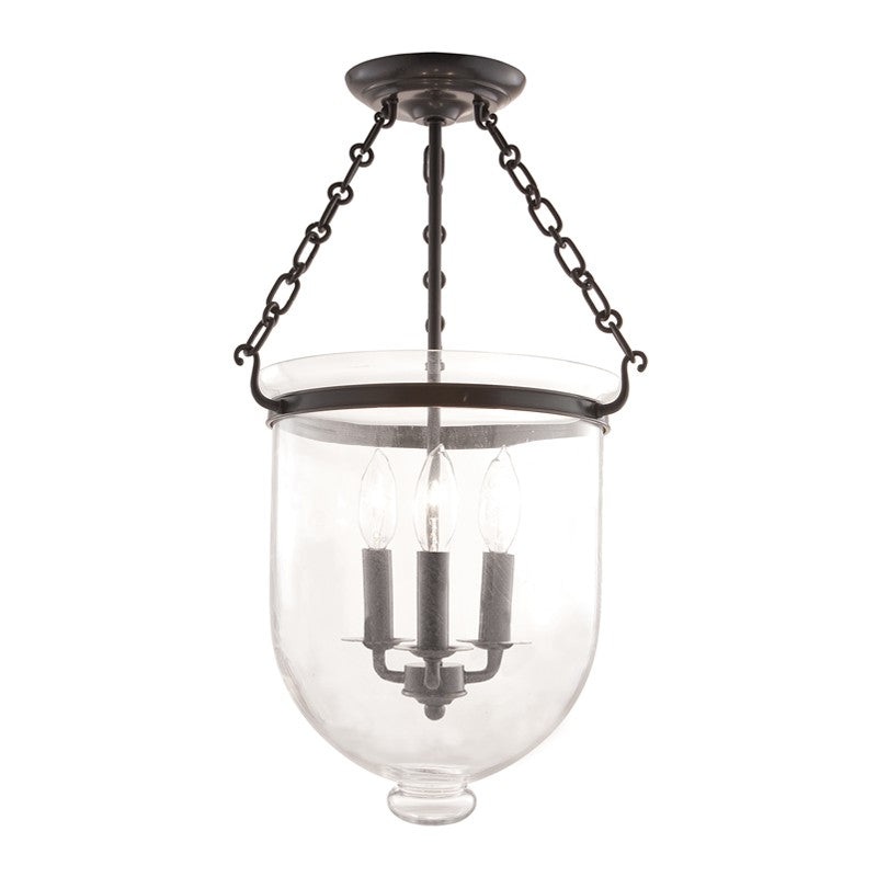 Hudson Valley 253-OB-C1 Hampton Three Light Semi Flush Mount, Old Bronze