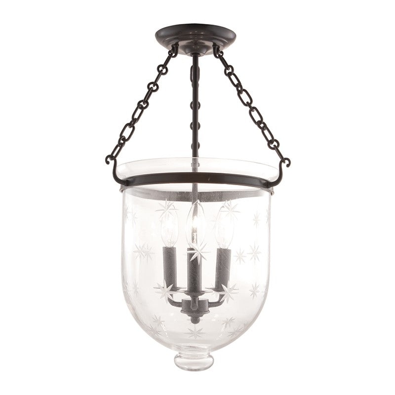 Hudson Valley 253-OB-C3 Hampton Three Light Semi Flush Mount, Old Bronze (Discontinued)