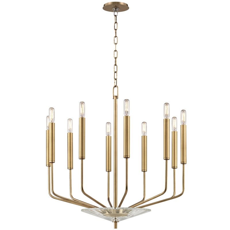 Hudson Valley 2610-AGB Gideon Ten Light Chandelier, Aged Brass