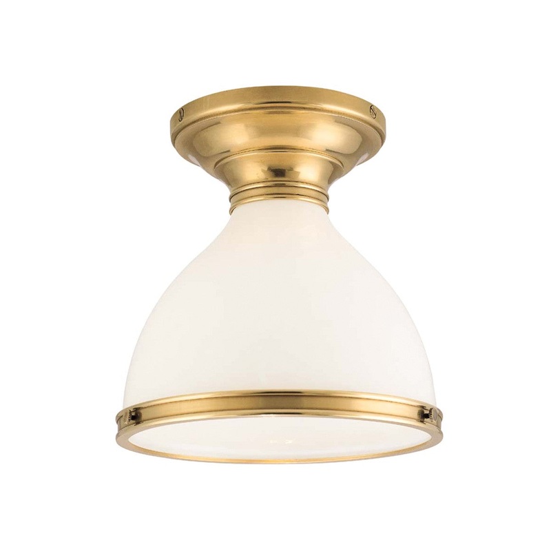 Hudson Valley 2612-AGB Randolph One Light Semi Flush Mount, Aged Brass