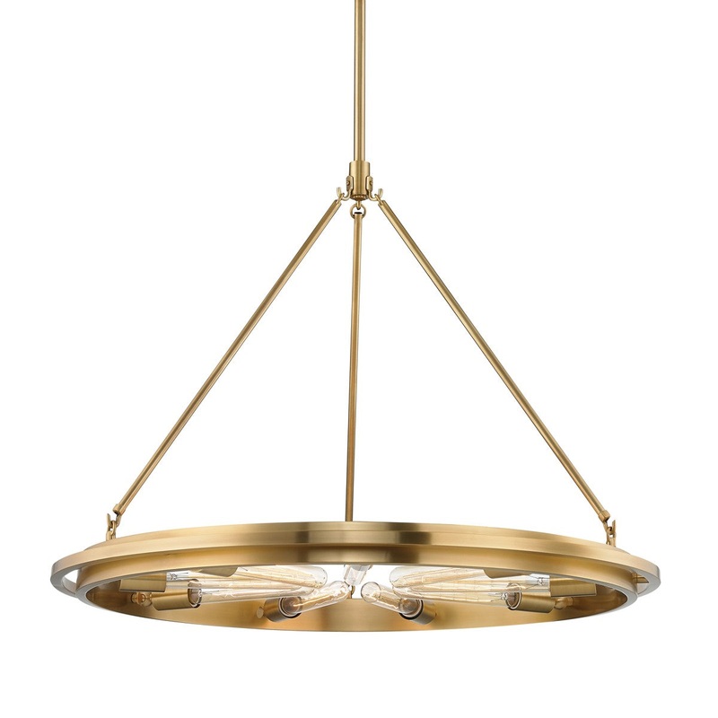 Hudson Valley 2732-AGB Chambers Nine Light Pendant, Aged Brass (Discontinued)