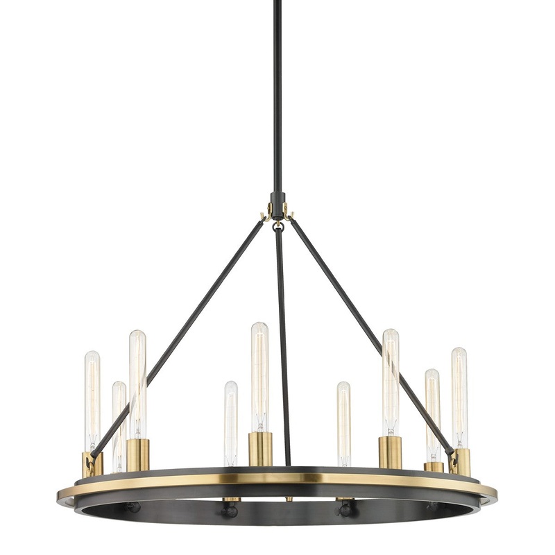 Hudson Valley 2732-AOB Chambers Nine Light Pendant, Aged Old Bronze (Discontinued)