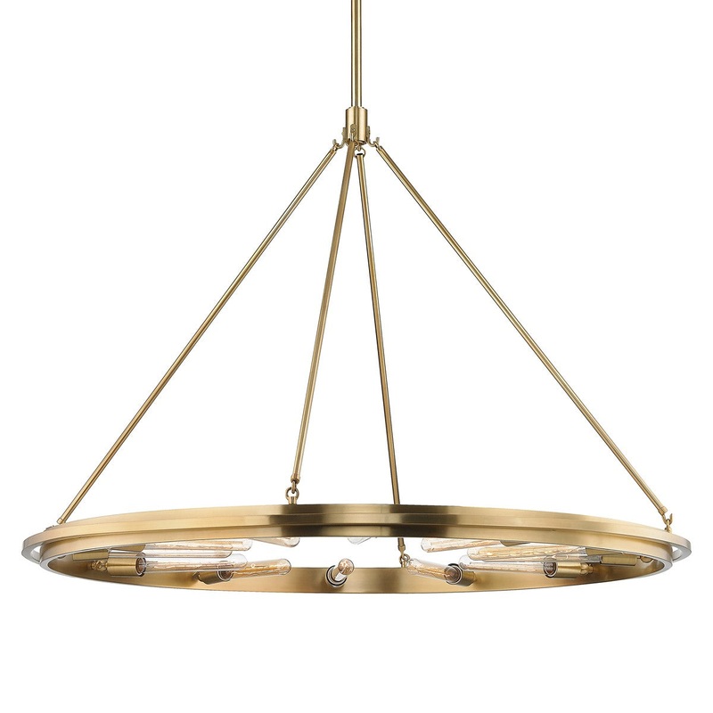 Hudson Valley 2745-AGB Chambers 12 Light Pendant, Aged Brass