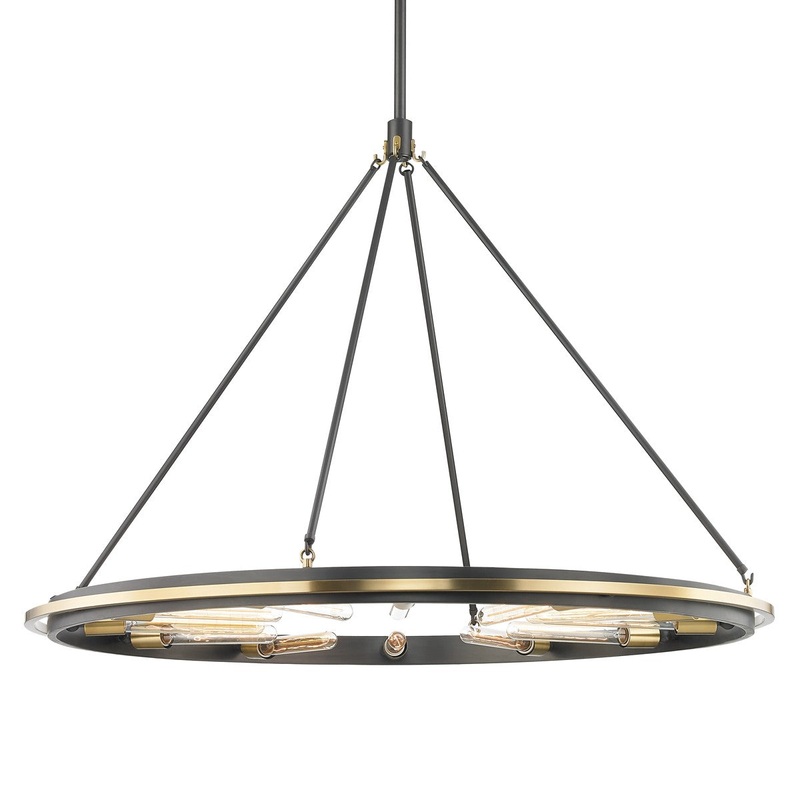 Hudson Valley 2745-AOB Chambers 12 Light Pendant, Aged Old Bronze
