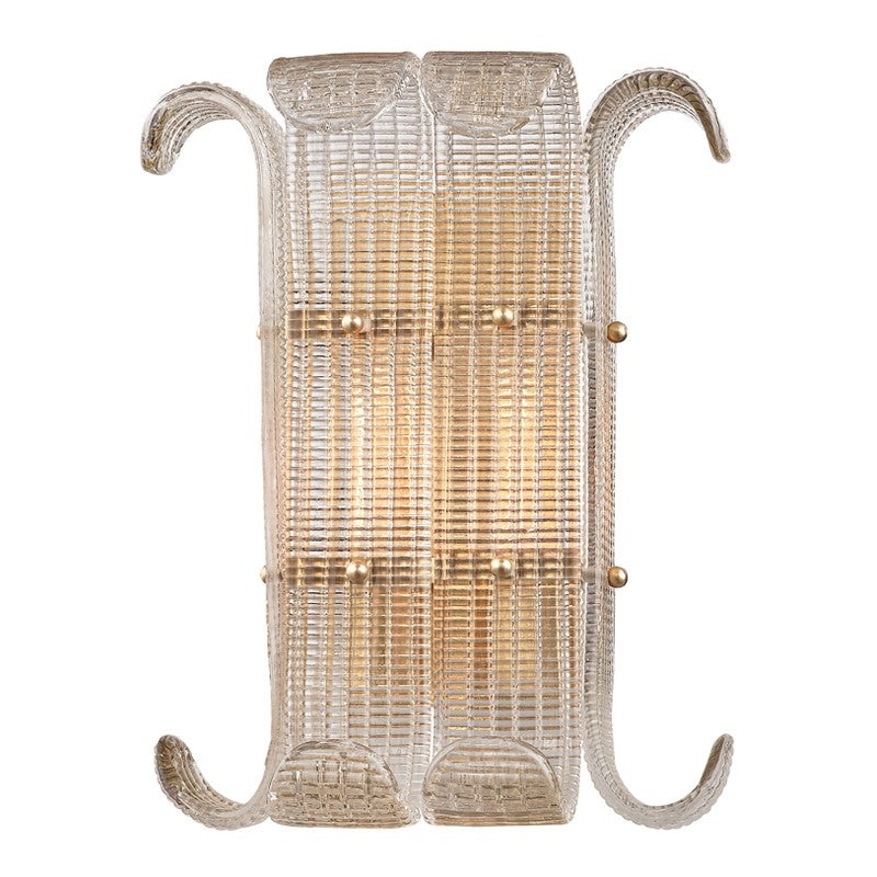 Hudson Valley 2902-AGB Brasher Two Light Wall Sconce, Aged Brass (Discontinued)