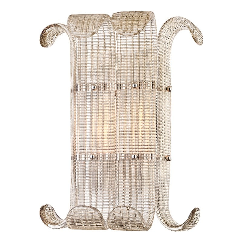 Hudson Valley 2902-PN Brasher Two Light Wall Sconce, Polished Nickel (Discontinued)