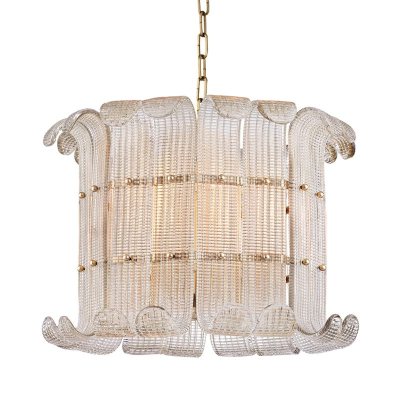 Hudson Valley 2908-AGB Brasher Eight Light Chandelier, Aged Brass