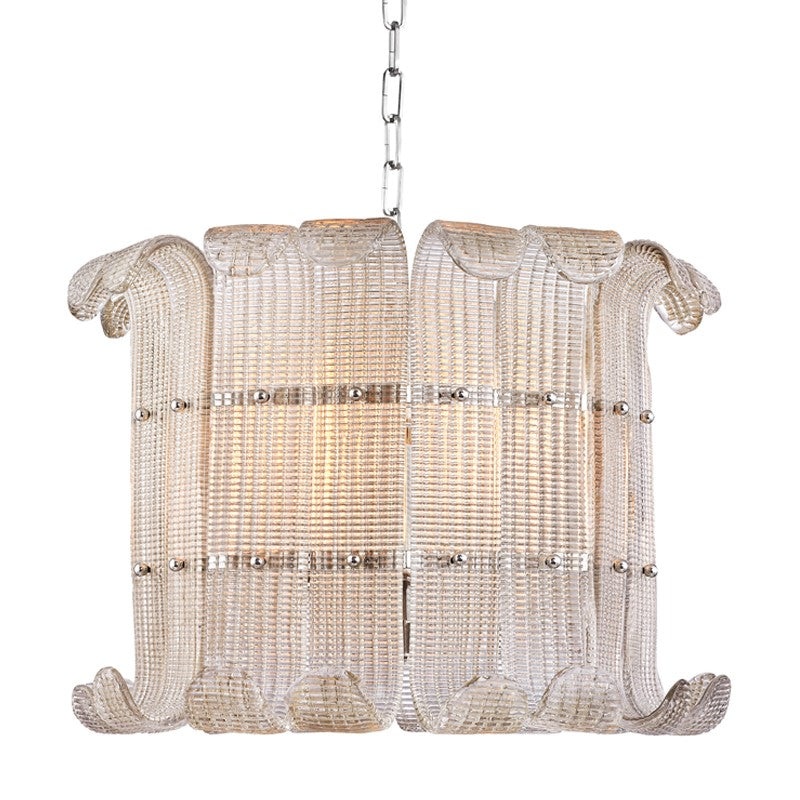 Hudson Valley 2908-PN Brasher Eight Light Chandelier, Polished Nickel