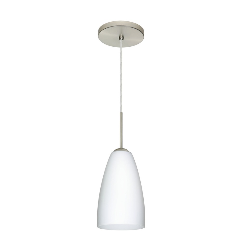 Besa 1JT-151107-LED-SN Riva One Light Pendant Satin Nickel