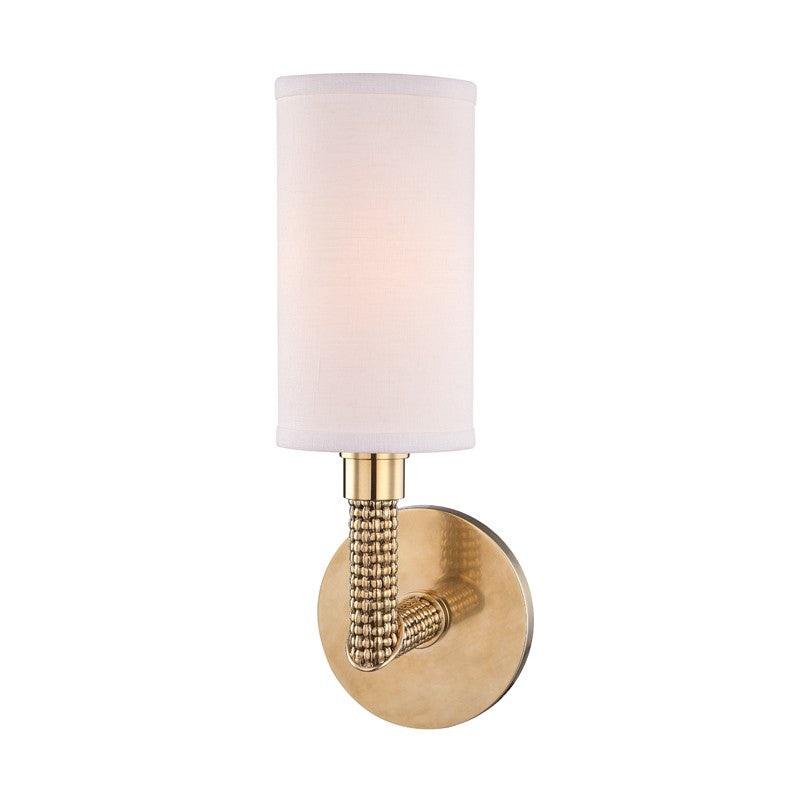 Hudson Valley 1021-AGB Dubois One Light Wall Sconce, Aged Brass