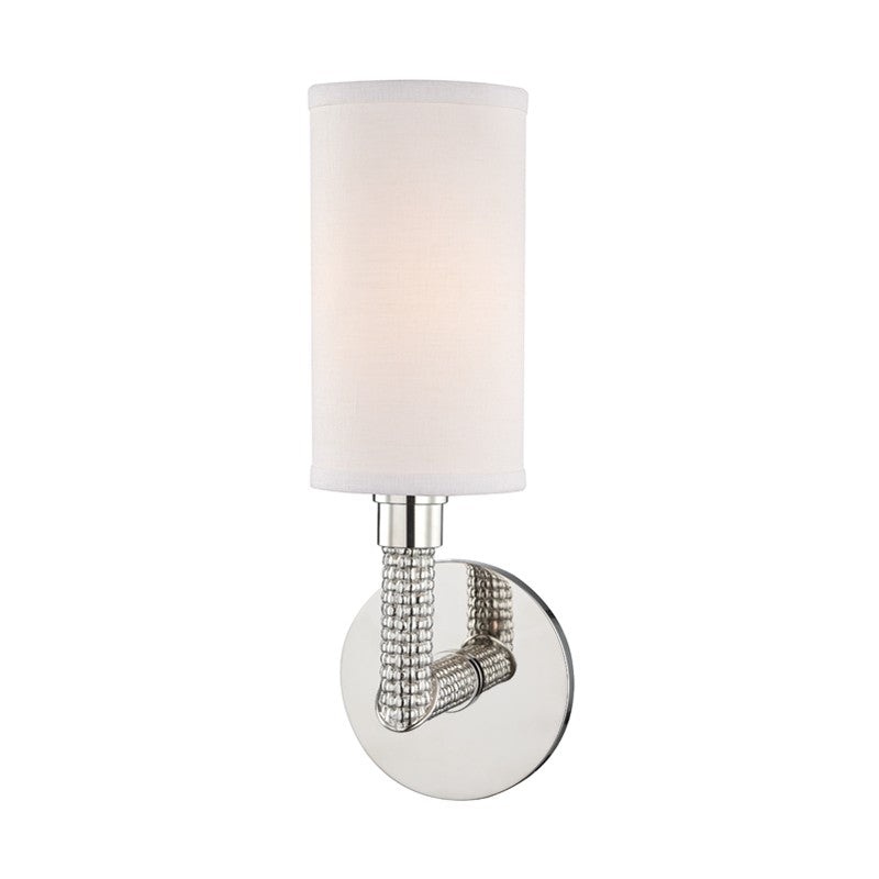 Hudson Valley 1021-PN Dubois One Light Wall Sconce, Polished Nickel (Discontinued)