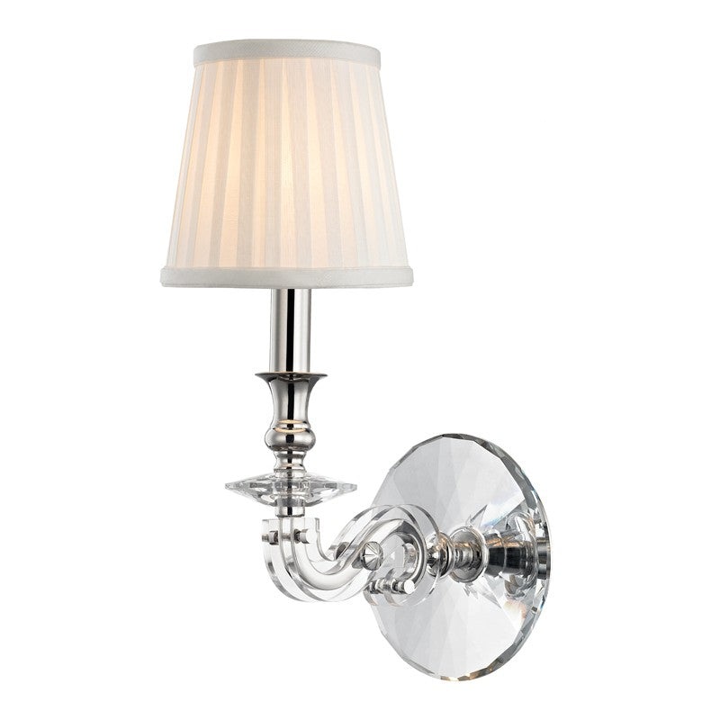 Hudson Valley 1291-PN Lapeer One Light Wall Sconce, Polished Nickel