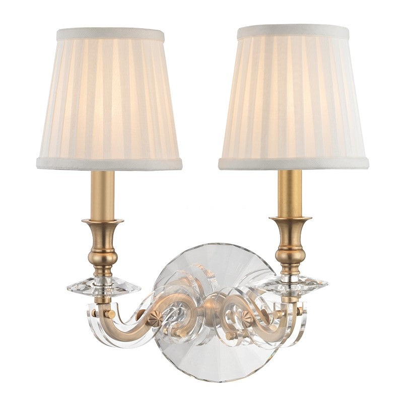 Hudson Valley 1292-AGB Lapeer Two Light Wall Sconce, Aged Brass (Discontinued)