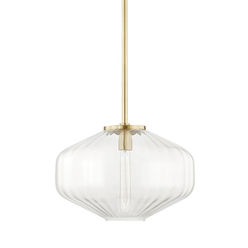 Hudson Valley 1518-AGB Bennett One Light Pendant, Aged Brass