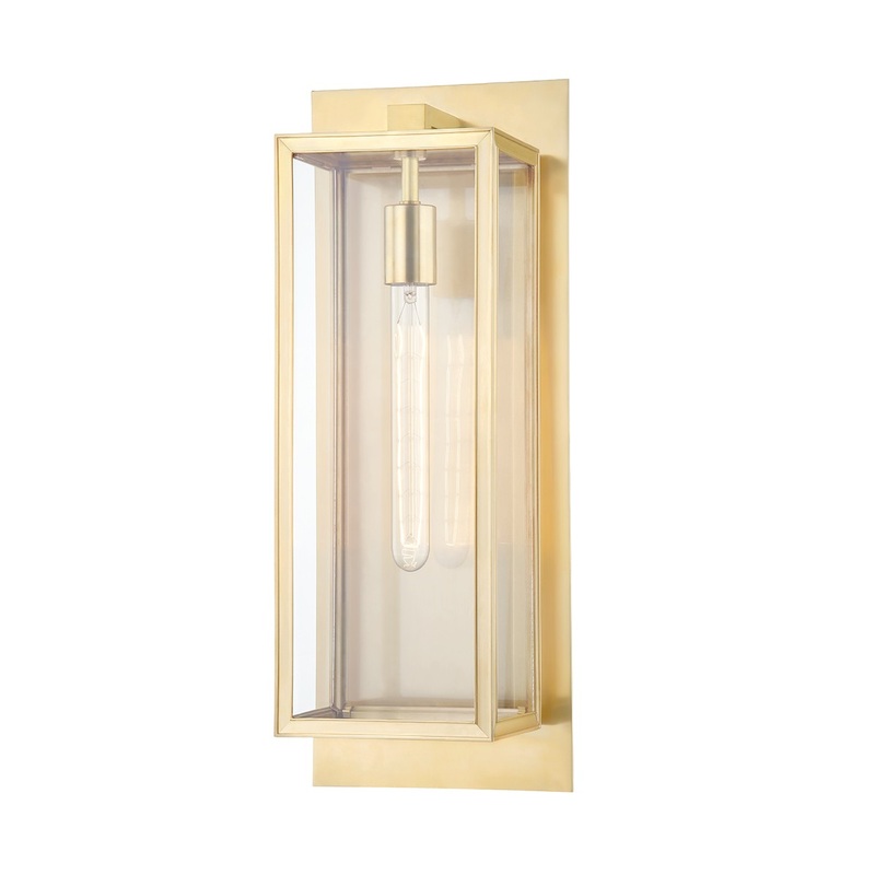 Hudson Valley 1541-AGB Sea Cliff One Light Wall Sconce, Aged Brass