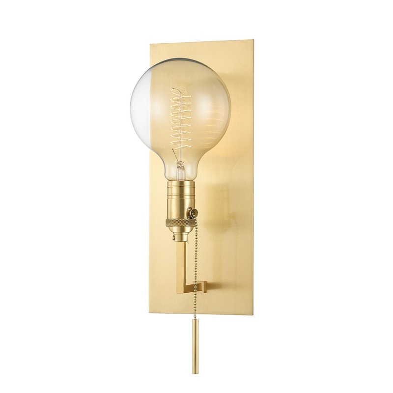 Hudson Valley 1651-AGB Kramer One Light Wall Sconce, Aged Brass (Discontinued)