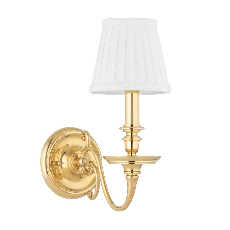 Hudson Valley 1741-AGB Charleston One Light Wall Sconce, Aged Brass