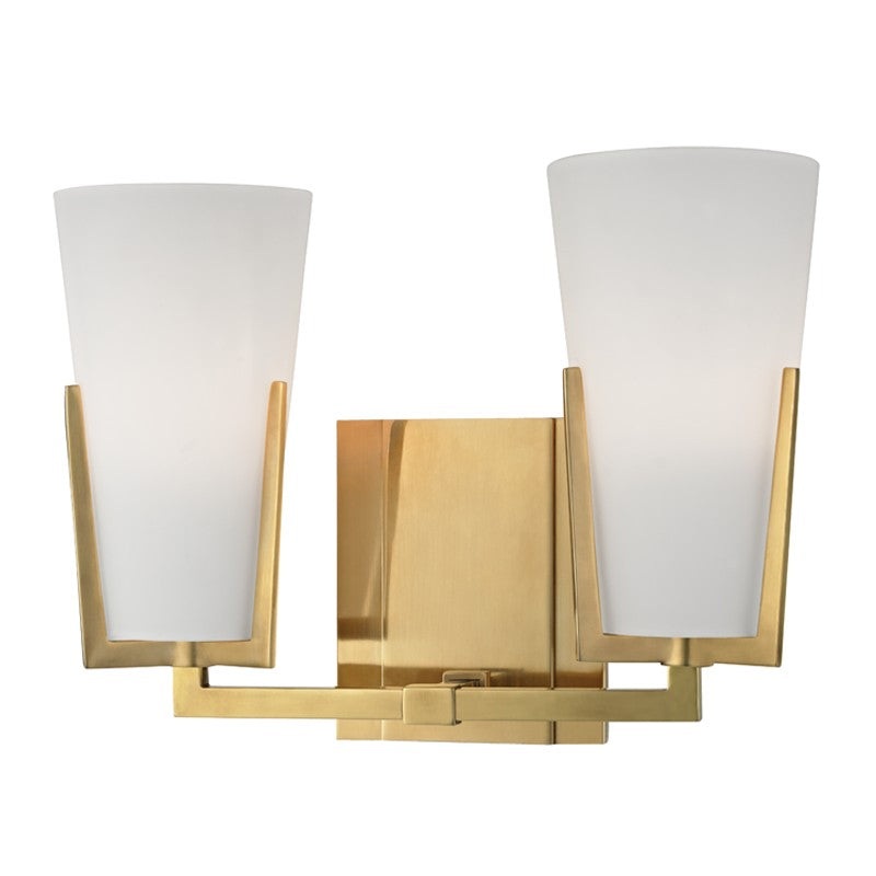 Hudson Valley 1802-AGB Upton Two Light Bath Bracket, Aged Brass (Discontinued)