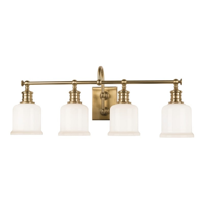 Hudson Valley 1974-AGB Keswick Four Light Bath Bracket, Aged Brass