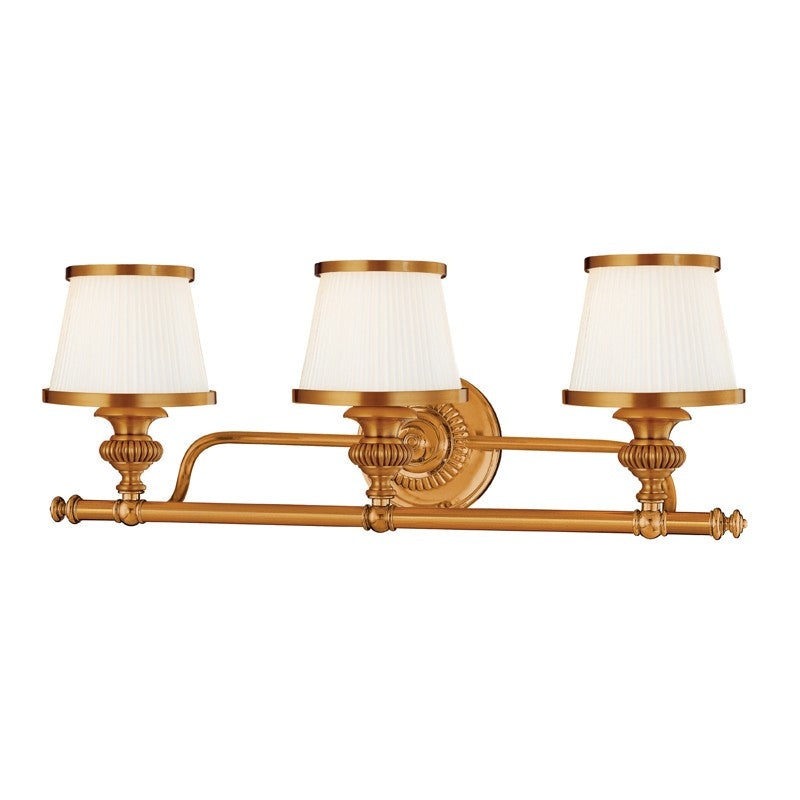 Hudson Valley 2003-FB Milton Three Light Bath Bracket, Flemish Brass